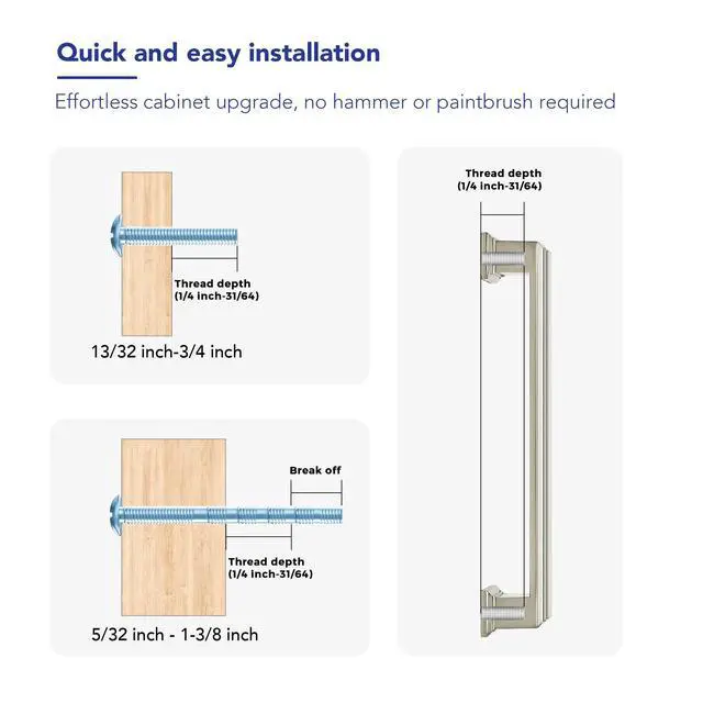 Alt view image 3 of 7 - Gold Cabinet Pulls, 5 Inch (128mm), 1 Pack | Zinc Alloy Handles, Square Bar Grip, Kitchen Cabinet Update, For Cupboards, Drawers, Dressers, Furniture Hardware Projects