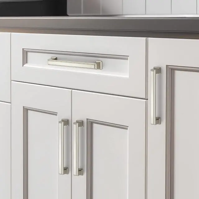 Alt view image 6 of 7 - Gold Cabinet Pulls, 5 Inch (128mm), 1 Pack | Zinc Alloy Handles, Square Bar Grip, Kitchen Cabinet Update, For Cupboards, Drawers, Dressers, Furniture Hardware Projects