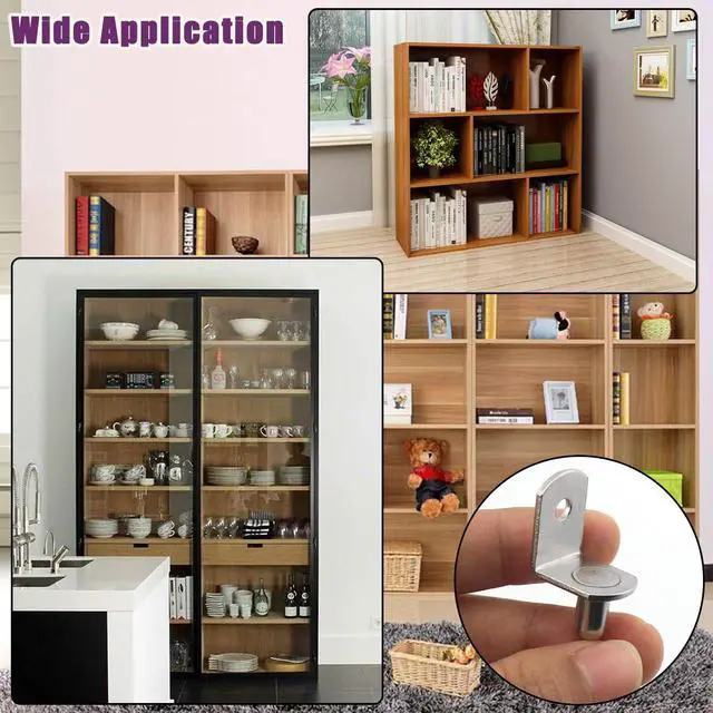 Alt view image 6 of 7 - 5mm Shelf Support PegSupport Cabinet Shelf PinsShelf Bracket Pegs with HoleL-Shaped Nickel Plated Furniture Replacement Peg for Bookcase Kitchen Closet Shelf Shelves Furniture Cabinet
