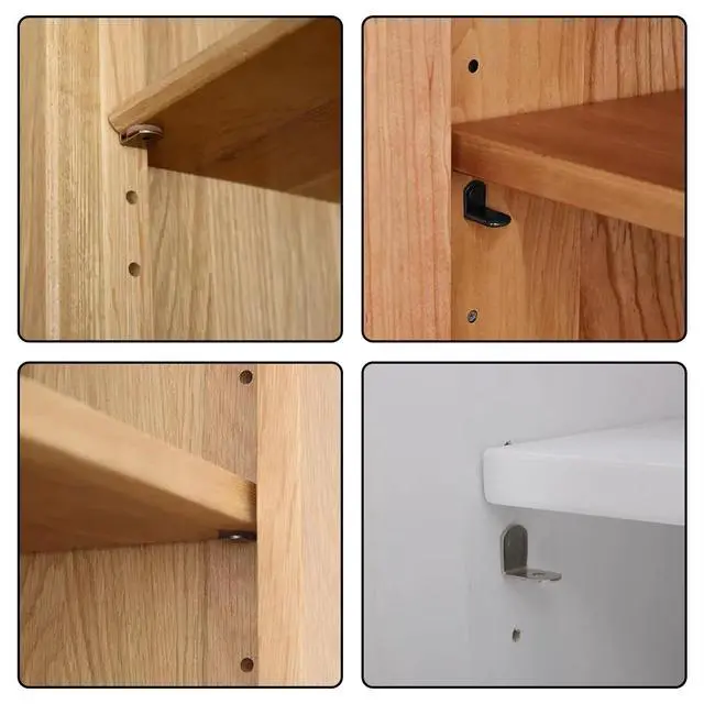Alt view image 7 of 7 - 5mm Shelf Support PegSupport Cabinet Shelf PinsShelf Bracket Pegs with HoleL-Shaped Nickel Plated Furniture Replacement Peg for Bookcase Kitchen Closet Shelf Shelves Furniture Cabinet