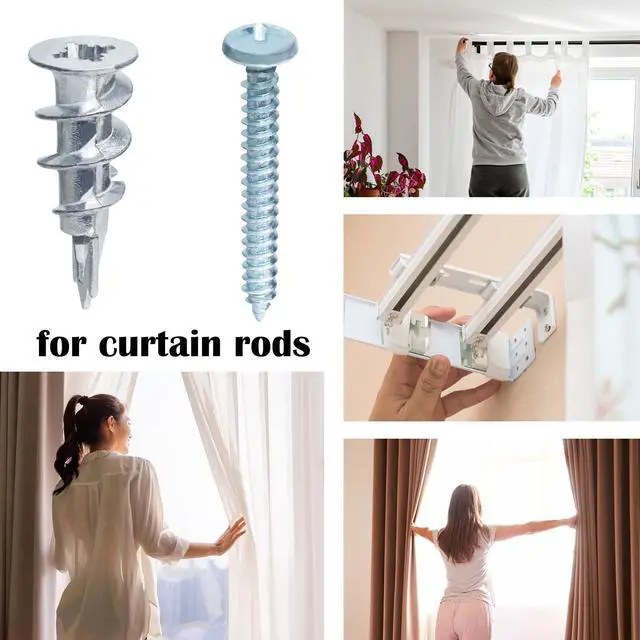 Alt view image 6 of 7 - 50Pcs Metal Self Drilling Drywall Anchors Heavy Duty with Screws Kit | 25 Heavy Duty Metal Wall Anchors for Drywall with 25 #8 x 1-1/4'' Screws ,No Pre Drill Hole Required, Holds Upto 75lbs