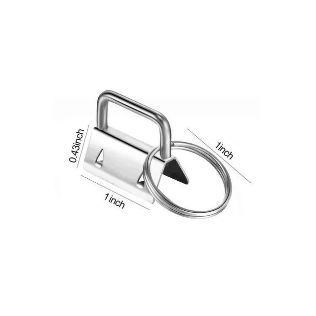 Alt view image 2 of 3 - 50 Sets -1 Inch Key Fob Hardware Wristlet Set Wrist Key Chain Wristlet Sets with Split Rings Key Rings