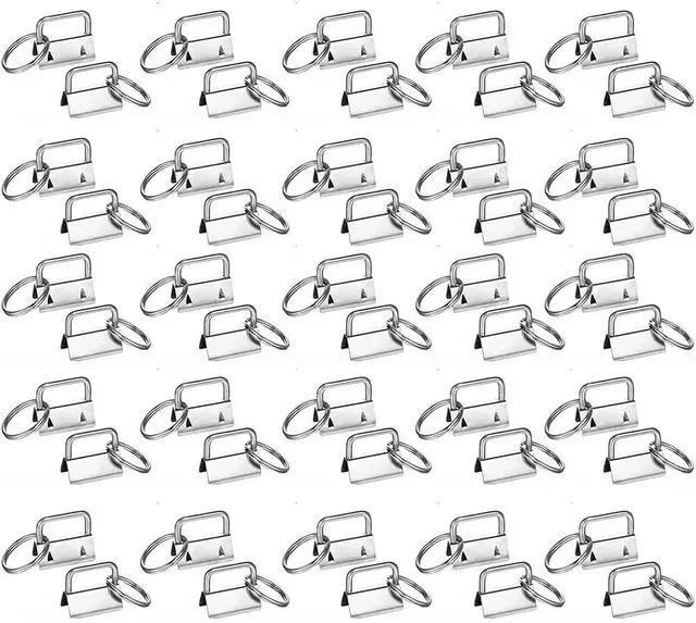 Main image of 50 Sets -1 Inch Key Fob Hardware Wristlet Set Wrist Key Chain Wristlet Sets with Split Rings Key Rings
