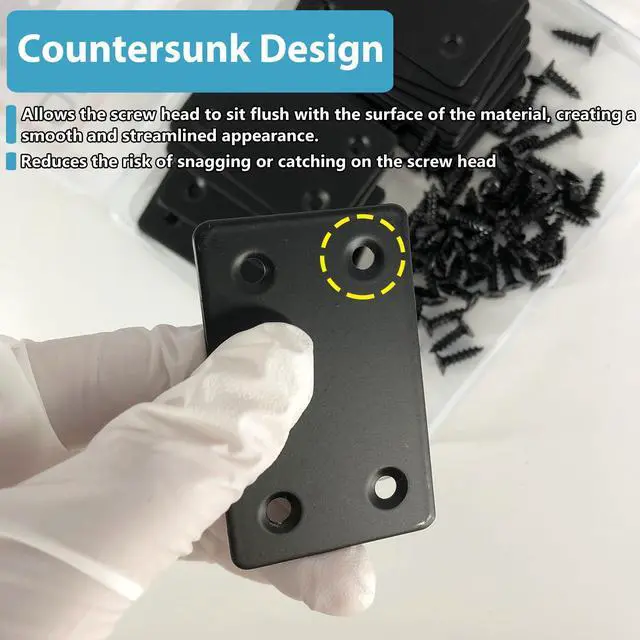 Alt view image 3 of 6 - 16 Pack Stainless Steel Flat Mending Plate 2.36x1.49'', Thickness 1.5mm Straight Stainless Steel Brace Bracket, Fixing Joining Plate for Wood Furniture Fastening & Fixing