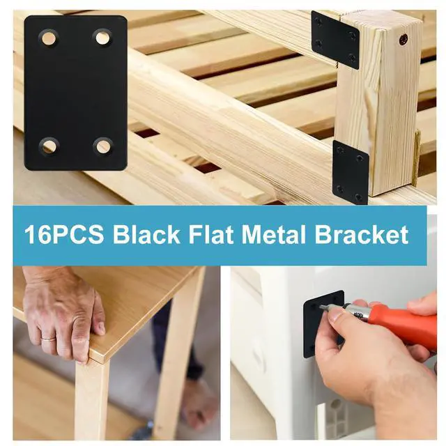 Alt view image 6 of 6 - 16 Pack Stainless Steel Flat Mending Plate 2.36x1.49'', Thickness 1.5mm Straight Stainless Steel Brace Bracket, Fixing Joining Plate for Wood Furniture Fastening & Fixing