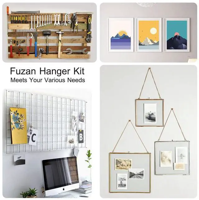 Alt view image 5 of 7 - 72 pcs Picture Hangers with 10-60lbs, 4 Different Size Picture Hangers, Iron Alloy Nail Hooks, Plaster Picture Hanging Kit on Wooden/Drywall Hanging Hardware for Clock, Mirror, Jewelry