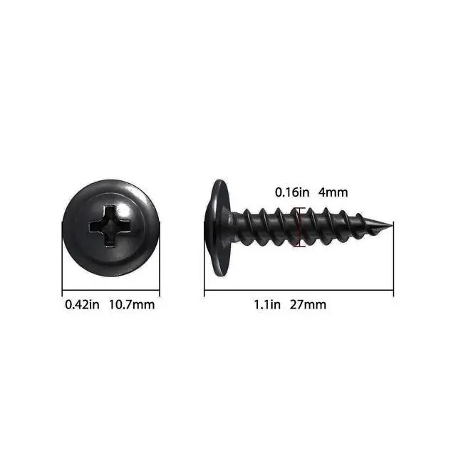Alt view image 2 of 6 - (250 pcs)#8×1" Black Truss Head Wood Screws Quick Metal Self Tapping Zinc Oxide