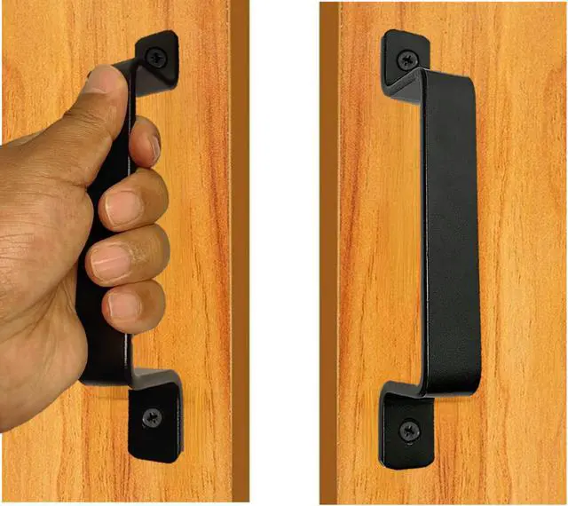Main image of Barn Door Handles, Black, 7.4 inch, 2 Packs
