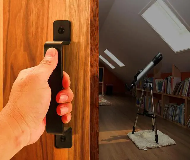 Alt view image 5 of 7 - Barn Door Handles, Black, 7.4 inch, 2 Packs