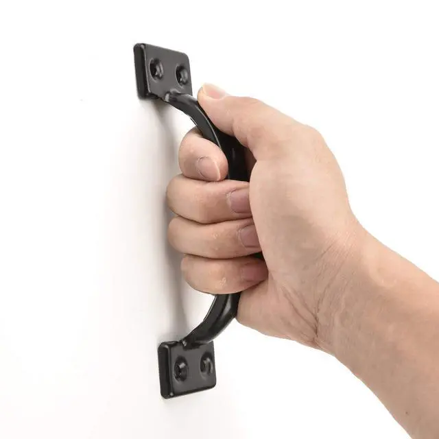 Alt view image 7 of 7 - 2PCS 6-1/2 Inch Pulls Black Door Pull Handle Metal Kitchen Cabinets Furniture Wardrobe Medicine Handle in Black Door Hardware Gate Handle Door Pulls Warehouse Outdoor