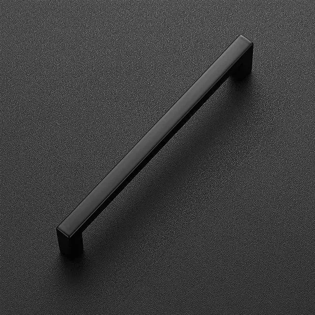 Alt view image 2 of 7 - Matte Black Cabinet Handles Slim Cabinet Pulls, 5 Inch CC, 1 Pack | Slim Square Bar Grip, Smooth Drawer Pull Feel, Kitchen Cabinet Update, For Cupboards, Dressers, Drawers, Hardware Projects