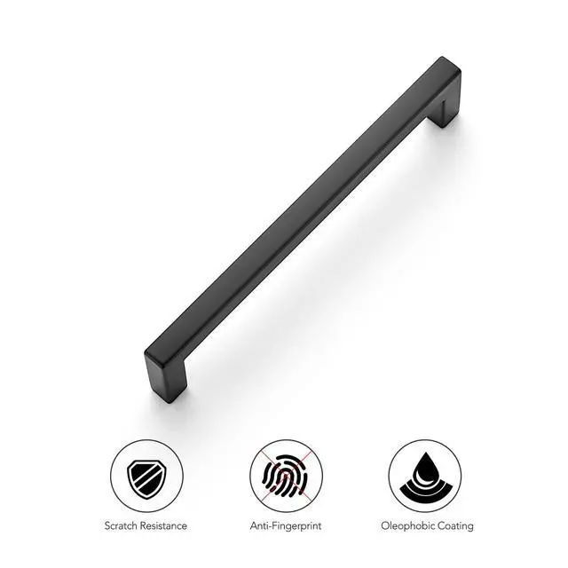 Alt view image 7 of 7 - Matte Black Cabinet Handles Slim Cabinet Pulls, 5 Inch CC, 1 Pack | Slim Square Bar Grip, Smooth Drawer Pull Feel, Kitchen Cabinet Update, For Cupboards, Dressers, Drawers, Hardware Projects