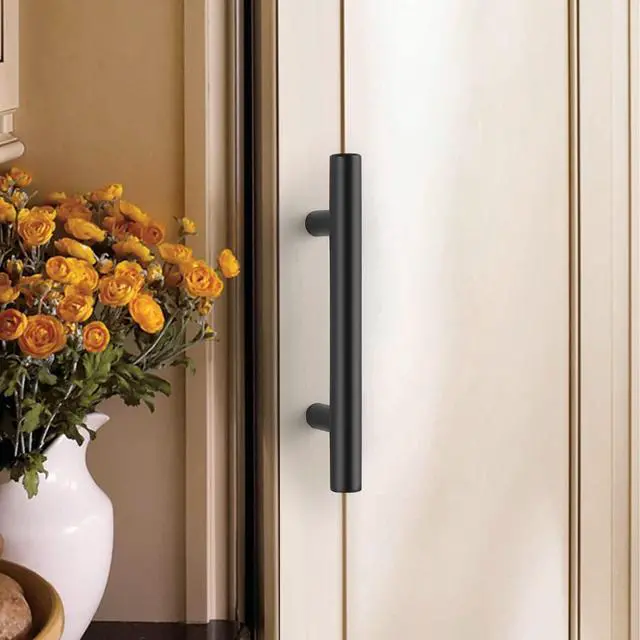 Alt view image 2 of 7 - (5 Pack 2-1/2 inch Center-to-Center Black Bar Cabinet Pulls, 2 1/2 inch Drawer Pulls, Modern Cabinet Hardware Kitchen Cabinet T Bar Handles Dresser Knobs Set