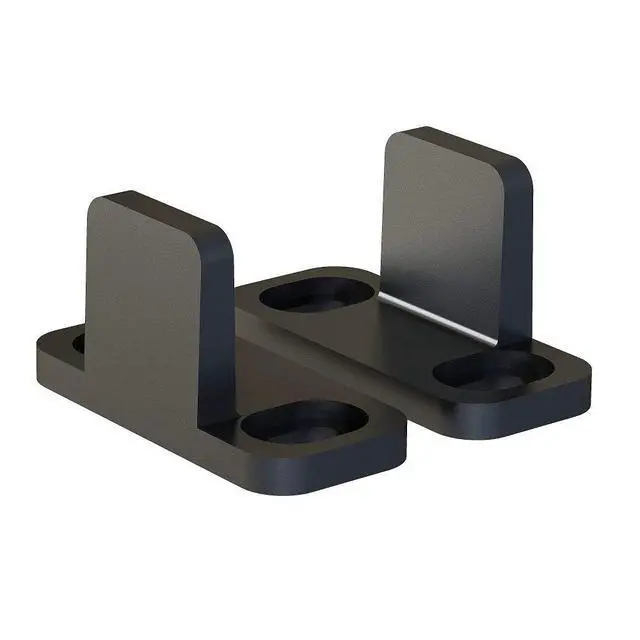 Alt view image 2 of 7 - Black Aluminum Floor Guide, Floor Mounted Sliding Barn Door Hardware, Adjustable Bypass Door Guide, 2 Pack