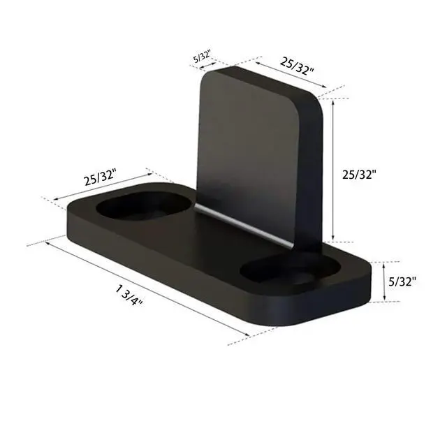 Alt view image 5 of 7 - Black Aluminum Floor Guide, Floor Mounted Sliding Barn Door Hardware, Adjustable Bypass Door Guide, 2 Pack