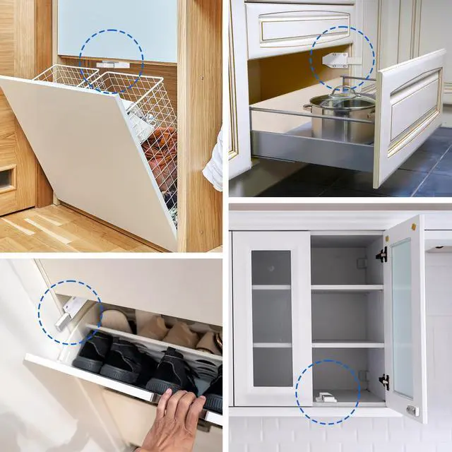 Alt view image 4 of 7 - Magnetic Push Latch Heavy Duty Jiayi Push to Open Cabinet Hardware Magnetic Touch Latches for Large Door Push Release Latches Kitchen Drawer Push Catch Press Out Latch (White, 2 Pack)