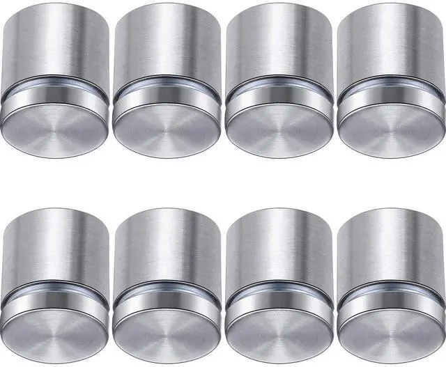 Main image of 8 Pcs Sign Standoff Screw Wall Mounts, 1 X 1 Inch,Silver | Stainless Steel, Lightweight and Easy to Use or Install, Rustproof, Scratch Proof and Corrosion Resistant, for Indoor Outdoor