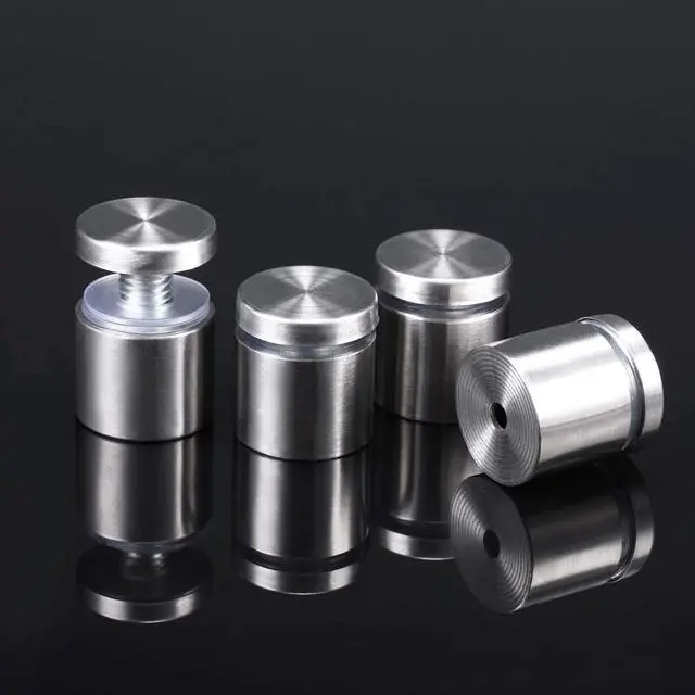 Alt view image 3 of 7 - 8 Pcs Sign Standoff Screw Wall Mounts, 1 X 1 Inch,Silver | Stainless Steel, Lightweight and Easy to Use or Install, Rustproof, Scratch Proof and Corrosion Resistant, for Indoor Outdoor