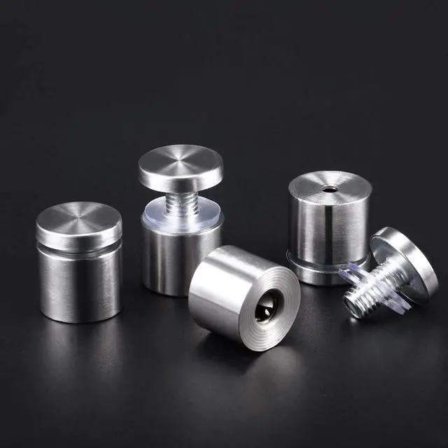 Alt view image 4 of 7 - 8 Pcs Sign Standoff Screw Wall Mounts, 1 X 1 Inch,Silver | Stainless Steel, Lightweight and Easy to Use or Install, Rustproof, Scratch Proof and Corrosion Resistant, for Indoor Outdoor