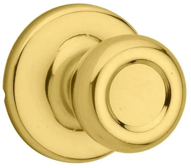 Main image of Tylo Interior Passage Door Knob, Handle For Closet and Hallway Doors, Non-Locking Doorknob in Polished Brass