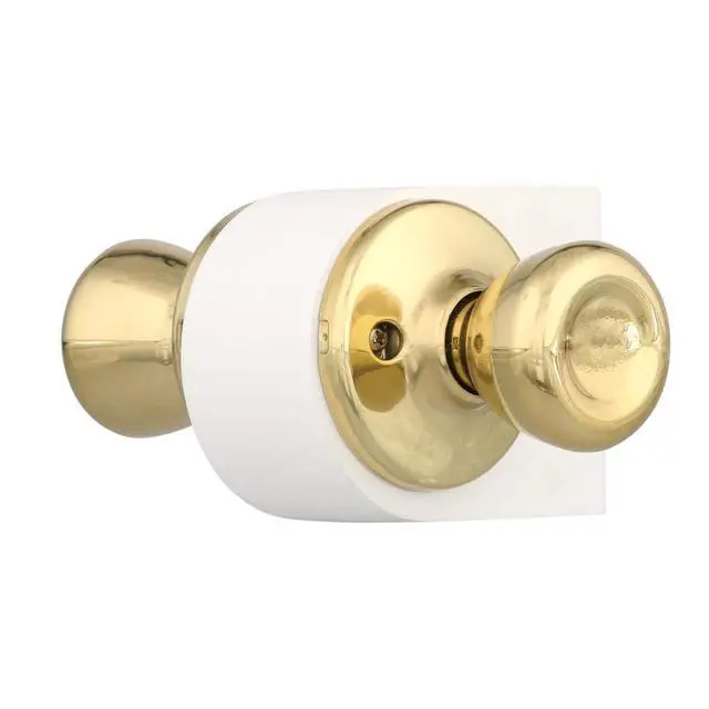 Alt view image 3 of 4 - Tylo Interior Passage Door Knob, Handle For Closet and Hallway Doors, Non-Locking Doorknob in Polished Brass