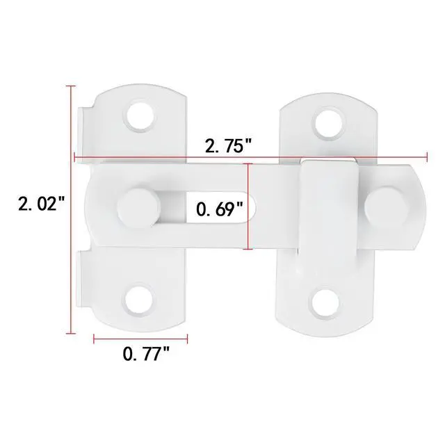 Alt view image 2 of 7 - 4 Packs White Stainless Steel Barn Door Latch Bi-fold Door Lock_S | Suitable for Sliding Door,Wine Cabinet,Closet,Drawer,Pet Cage,Garden Gates,French Door,Fence Gates