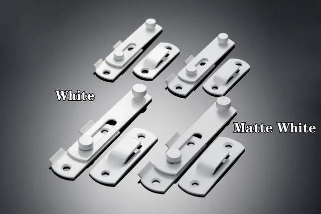 Alt view image 7 of 7 - 4 Packs White Stainless Steel Barn Door Latch Bi-fold Door Lock_S | Suitable for Sliding Door,Wine Cabinet,Closet,Drawer,Pet Cage,Garden Gates,French Door,Fence Gates