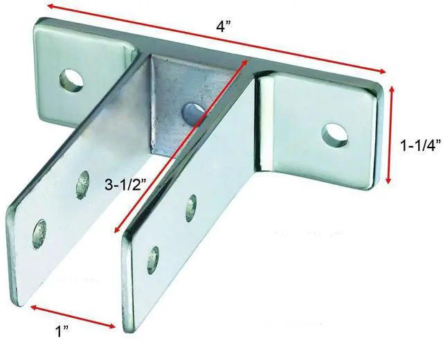 Alt view image 2 of 4 - TP1286 Cast Zamac 2-Ear Urinal Screen Bracket for 1" Panels