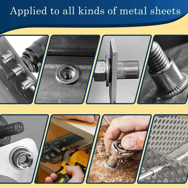Alt view image 5 of 7 - 1/4-20 Rivet Nut,88Pcs Stainless Steel 304 Threaded Insert Rivnuts | 1/4 rivet nuts, flat head pressure rivi nutsert, 304 SS SAE threaded insert revit nut for metal