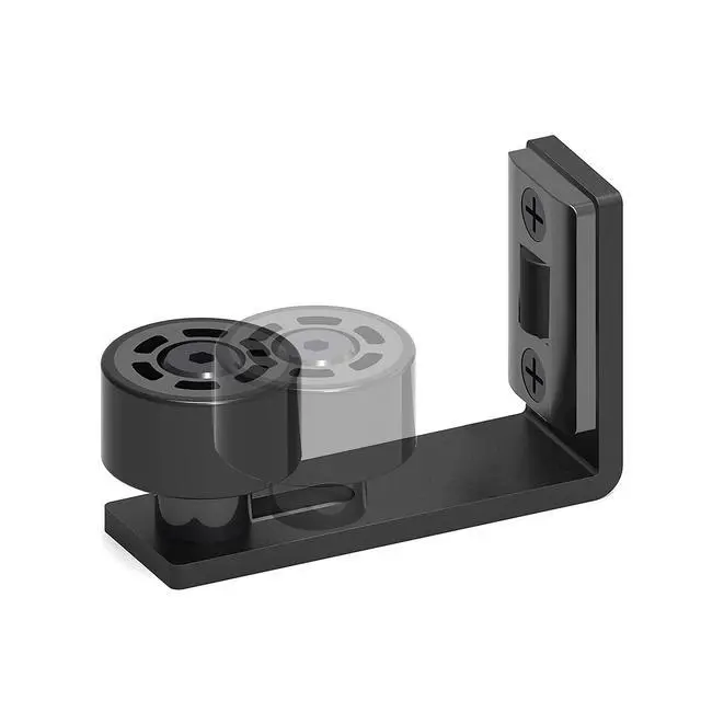 Alt view image 3 of 7 - Sliding Barn Door Floor Guide Adjustable Wall Mounted Bottom Double Rollers Guide Black 1pcs