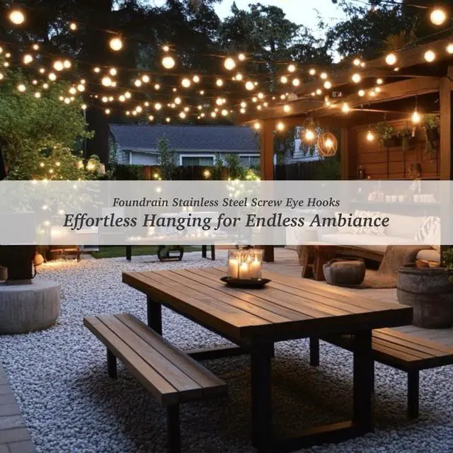 Alt view image 5 of 5 - 304 Stainless Steel 2.2 Inch Screw Eye Hooks with Driver Bit, Black, 12 PCS | Rust-resistant and secure hanging for string lights, plants, wind chimes and home décor with hassle-free installation