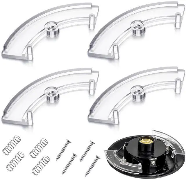 Main image of 2 Set Post Top Fitter Hardware Kit Clear Outdoor Post Top Fitter Wing Clamps Original Replacement Parts Includes 4 Clamps, 4 Screws & 4 Springs