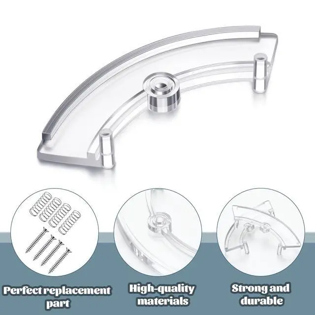 Alt view image 4 of 6 - 2 Set Post Top Fitter Hardware Kit Clear Outdoor Post Top Fitter Wing Clamps Original Replacement Parts Includes 4 Clamps, 4 Screws & 4 Springs