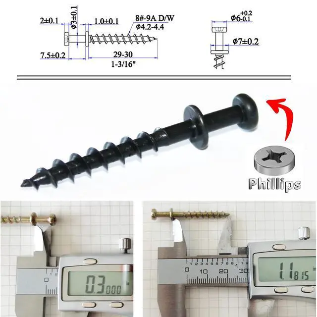 Alt view image 4 of 7 - Picture Mirror Hanging Hardware, Bear Claw Screws, Keyhole Hanger | 40 Pack Double-headed black long bear claw screw hangers for drywall & wood stud. 4in1 fits keyhole, D-ring, sawtooth & wire