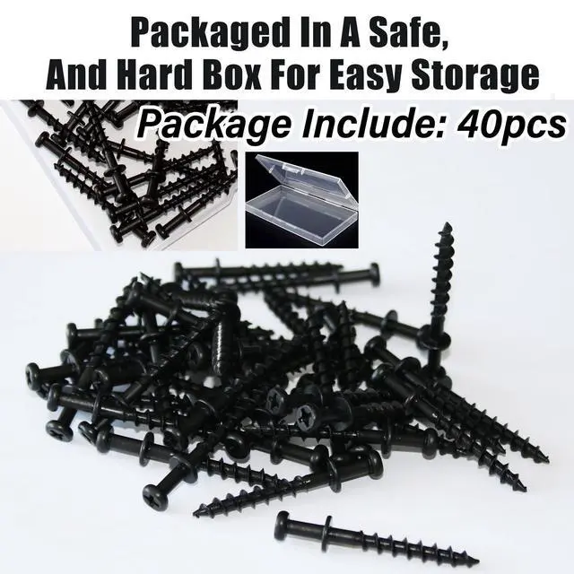 Alt view image 7 of 7 - Picture Mirror Hanging Hardware, Bear Claw Screws, Keyhole Hanger | 40 Pack Double-headed black long bear claw screw hangers for drywall & wood stud. 4in1 fits keyhole, D-ring, sawtooth & wire