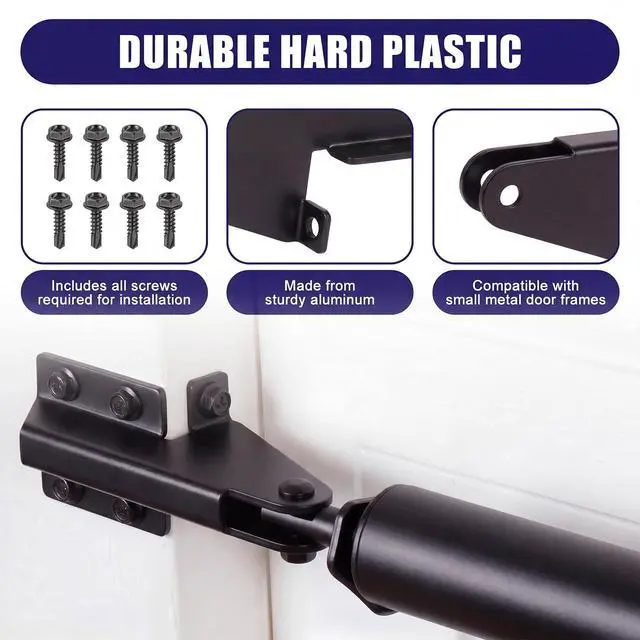 Alt view image 3 of 7 - 1 Pcs Aluminum Jamb Bracket Door Closer, Black | Aluminum with Mounting Screws, Replacement Part for Closers, Fits Storm Hardware, Easy Jamb Installation, Durable Finish