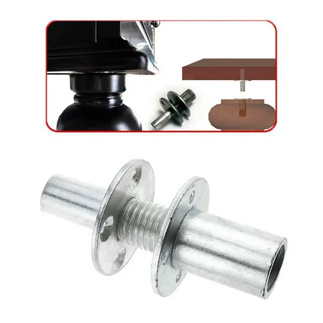 Alt view image 5 of 5 - M20 304 Stainless Steel Round Base Tee Nut Brad Hole Screw-in T-Nut Bedpost Connector Furniture Hardware Fittings with Screws