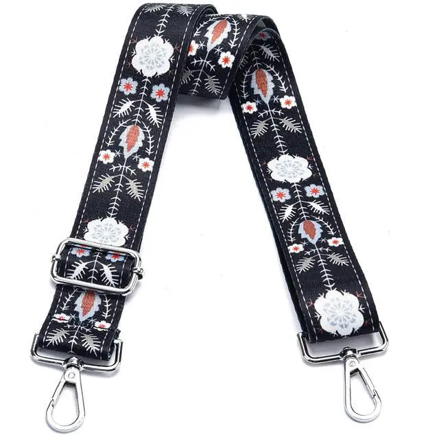 Main image of Wide Purse Strap Adjustable Replacement Crossbody Bag Strap Silver Hardware Shoulder Straps for Canvas Tote Handbags