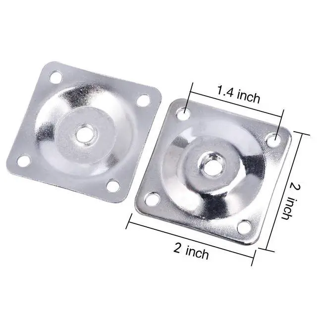 Alt view image 4 of 7 - 4PCS Leg Mounting Plates with Screws for Sofa Couches Tables Furniture Legs Brackets Hardware Attachment Plates Brackets M8 T-Plates