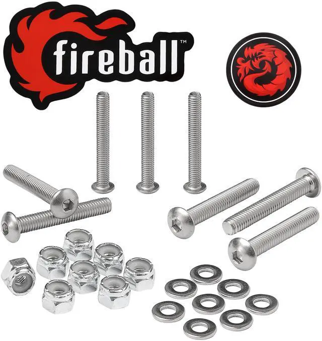 Main image of Dragon Stainless Steel Skateboard Hardware Set (1.5", Button Allen)