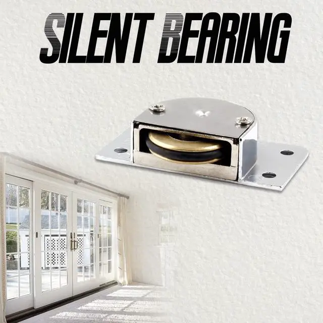 Alt view image 3 of 7 - Sliding Door Pulley, 2 Pairs, Silver | Zinc Alloy, For Cabinet Barn Door, Wardrobe Closet, Sliding Door Hardware Roller