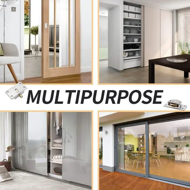 Alt view image 7 of 7 - Sliding Door Pulley, 2 Pairs, Silver | Zinc Alloy, For Cabinet Barn Door, Wardrobe Closet, Sliding Door Hardware Roller