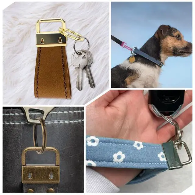 Alt view image 6 of 6 - 30PCS 1 Inch Key Fob Hardware Kit, Durable Bronze Metal Keychain Clamps with Key Rings for DIY Wristlet Keychains, Lanyards, Bag Straps, Belts, Wallets and Ribbon Crafts (Bronze)
