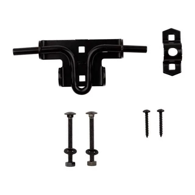 Alt view image 4 of 4 - Sliding Bolt Gate Latch, Steel, Heavy Duty, Black | Flush Mounts on In-Swing or Out-Swing Gates and Doors; Padlockable, Reversible, Hardware Included