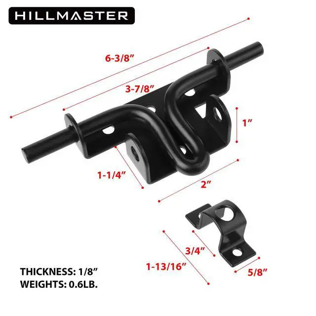 Alt view image 4 of 6 - Slide Bolt Gate Latch for Wooden Fence Door Lock With Padlock Hole, Heavy Duty Sliding Lock, Black Barrel Bolt Latches Hardware for Wood Vinyl Fence Barn Shed