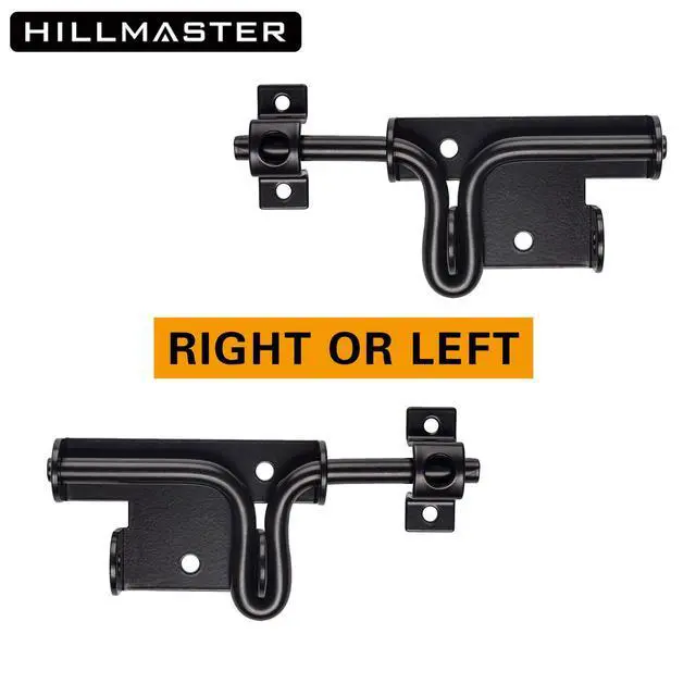 Alt view image 3 of 6 - Slide Bolt Gate Latch for Wooden Fence Door Lock With Padlock Hole, Heavy Duty Sliding Lock, Black Barrel Bolt Latches Hardware for Wood Vinyl Fence Barn Shed