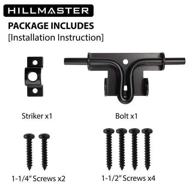 Alt view image 6 of 6 - Slide Bolt Gate Latch for Wooden Fence Door Lock With Padlock Hole, Heavy Duty Sliding Lock, Black Barrel Bolt Latches Hardware for Wood Vinyl Fence Barn Shed
