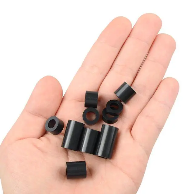 Alt view image 4 of 7 - Black ABS Round Washers ID 6.2mm, OD 11mm | 3mm 4mm 5mm 6mm 8mm 10mm 15mm 18mm 20mm Length, Assortment Kit, Non-Threaded, Suitable for M6 Screws Hardware Spacer Bracket
