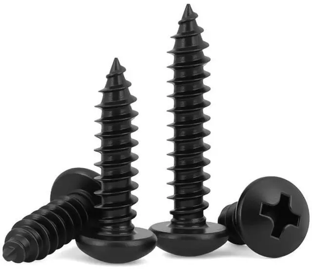 Main image of #8 x 1 (100 Pack) Pan Head Sheet Metal Screws Phillips Drive Self-Tapping Wood Screws, Black Oxide 304 Stainless Steel Screw (18-8), Corrosion Resistant Screws