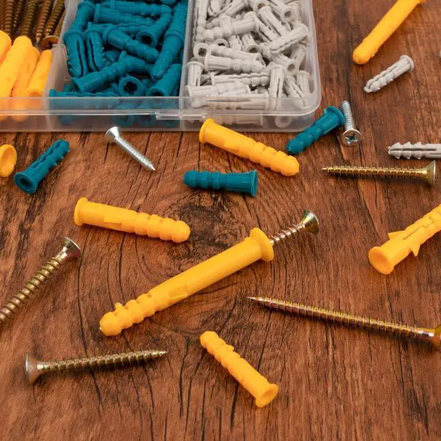 Alt view image 2 of 7 - Drywall Anchors and Screws Assortment Kit, 270Pcs Dry Wall Anchors | 135 Plastic Wall Expansion Anchors and 135 Phillips Flat Head Wood Screws, Wall Hanging Kit for Picture/Art Decor